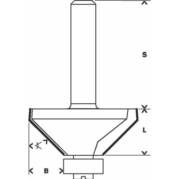 Fasefräser, 8 mm, B 11 mm, L 15 mm, G 56 mm, 45°-Beschreibung lesen