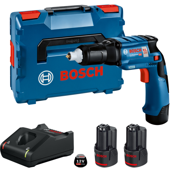 Visseuse plaquiste 12V GTB 12V-11 + 2 batteries 3Ah + chargeur + coffret L-BOXX  - 06019E400Y-Lire la description