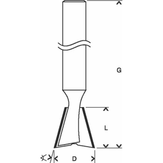 Zinkenfräser, 8 mm, D1 14 mm, L 14 mm, G 55 mm, 15°-Beschreibung lesen