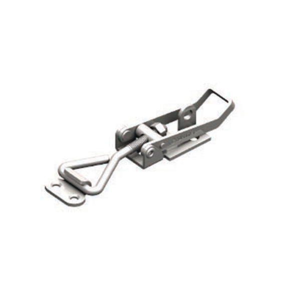 Verschlussspanner 361 Edelstahl Griff aus Metall mit waagerechtem Fuß Druckkraft 1000N-Beschreibung lesen