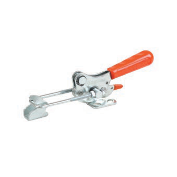 Verschlussspanner 311 Verzinkt mit Sicherheitsverriegelung mit waagerechtem Fuß Druckkraft 10000N Arm 45-127mm-Beschreibung lesen