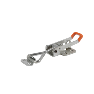Verschlussspanner 361 Edelstahl Silikonbeschichteter Griff mit waagerechtem Fuß Druckkraft 2000N-Beschreibung lesen