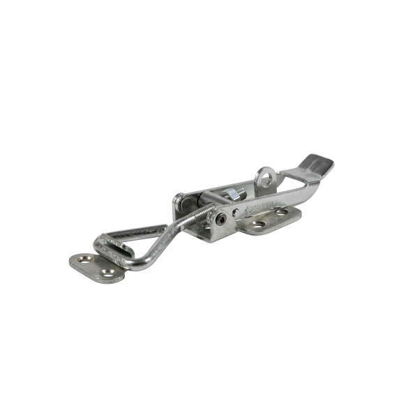 Verschlussspanner 361 Edelstahl Griff aus Metall mit waagerechtem Fuß Druckkraft 2000N-Beschreibung lesen