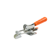 Verschlussspanner 311 Edelstahl mit Feder und Sicherheitsverriegelung mit waagerechtem Fuß Druckkraft 150N Arm 33-37,5mm