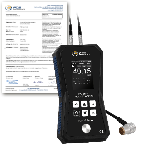 PCE Instruments Materialdickenmessgerät PCE-TG 150A F25-ICA inkl. ISO-Zertifikat |Messbereich (mit Sensor) 1,20..300,0-Beschreibung lesen
