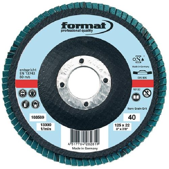 Format plaque de ponçage en résine liée 125mm K 40 courbée-Leggi tutto