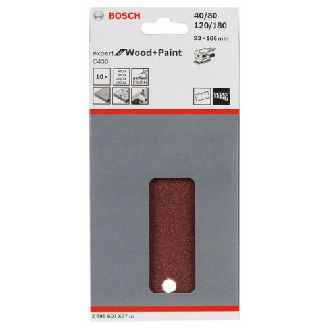 Schleifblatt C430, 93 x 186 mm, 2x40, 3x80, 3x120, 2x180, 8 Löcher, 10er-Pack-Beschreibung lesen