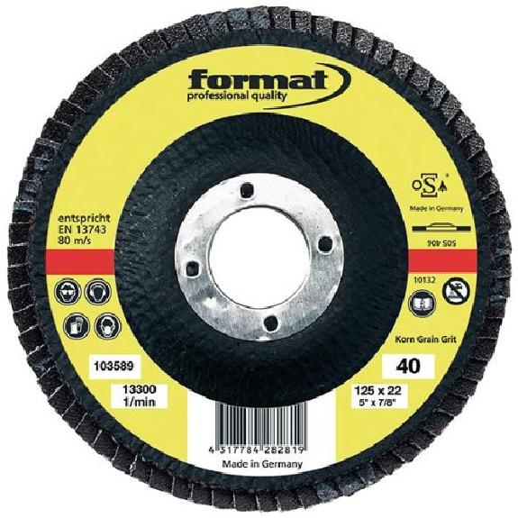 Schleifmopteller Glasgewebe 115mm K 40 gerade-Beschreibung lesen