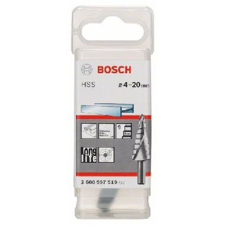 Stufenbohrer HSS, 4 - 20 mm, 8 mm, 70,5 mm, 9 Stufen-Beschreibung lesen
