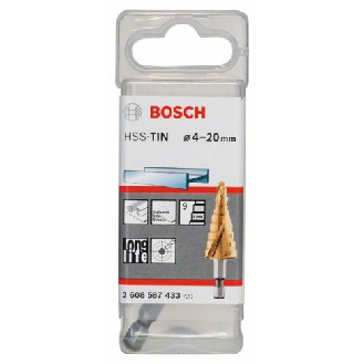 Stufenbohrer HSS-TiN, 4 - 20 mm, 1/4", 70,5 mm, 9 Stufen-Beschreibung lesen