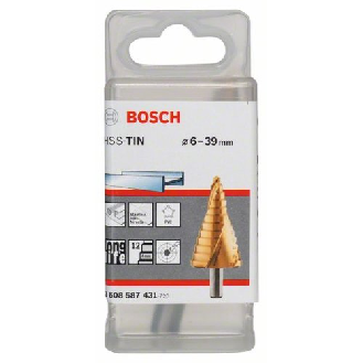 Stufenbohrer HSS-TiN, 6 - 39 mm, 10 mm, 93,5 mm, 12 Stufen-Beschreibung lesen