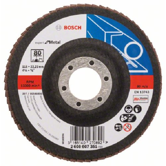 Fächerschleifscheibe X551, Expert for Metal, gerade, 115 mm, 80, Glasgewebe-Beschreibung lesen