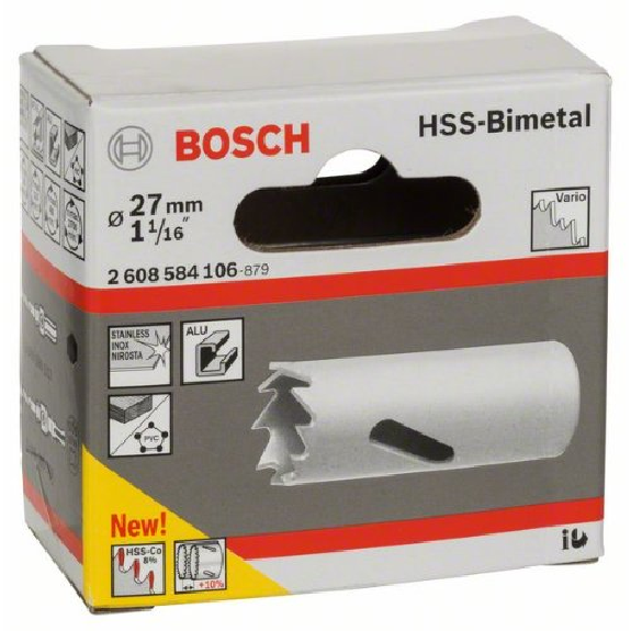 Lochsäge HSS-Bimetall für Standardadapter, 27 mm, 1 1/16"-Beschreibung lesen