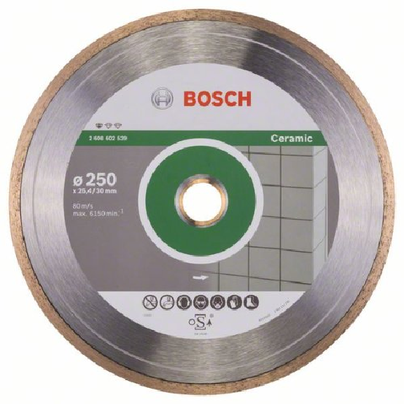 Diamanttrennscheibe Standard for Ceramic, 250 x 30 + 25,40 x 1,6 x 7 mm-Beschreibung lesen