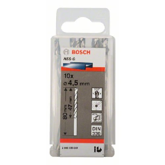 Metallbohrer HSS-G, DIN 338, 4,5 x 47 x 80 mm, 10er-Pack-Beschreibung lesen
