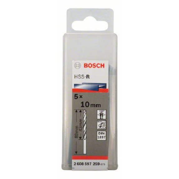 Karosseriebohrer HSS-R, DIN 1897, 10 x 43 x 89 mm, 5er-Pack-Beschreibung lesen