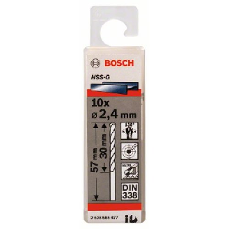 Metallbohrer HSS-G, DIN 338, 2,4 x 30 x 57 mm, 10er-Pack-Beschreibung lesen