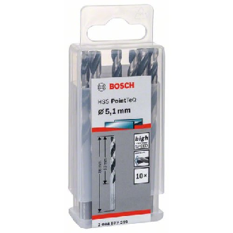 Metallspiralbohrer HSS PointTeQ, DIN 338, 5,1 mm, 10er-Pack-Beschreibung lesen