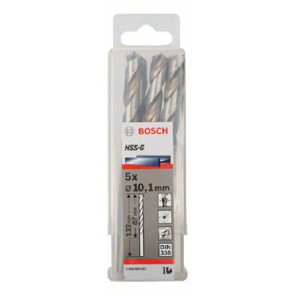 Metallbohrer HSS-G, DIN 338, 10,1 x 87 x 133 mm, 5er-Pack-Beschreibung lesen