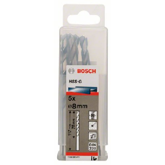 Metallbohrer HSS-G, DIN 338, 8 x 75 x 117 mm, 5er-Pack-Beschreibung lesen