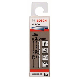 Metallbohrer HSS-Co, DIN 338, 3,5 x 39 x 70 mm, 10er-Pack-Beschreibung lesen
