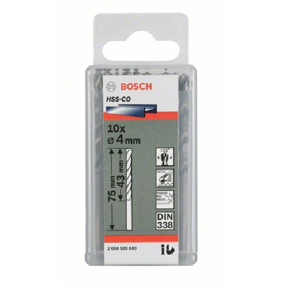Metallbohrer HSS-Co, DIN 338, 7,8 x 75 x 117 mm, 10er-Pack-Beschreibung lesen