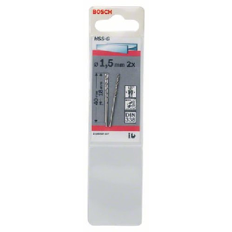 Metallbohrer HSS-G, DIN 338, 1,5 x 18 x 40 mm, 2er-Pack-Beschreibung lesen