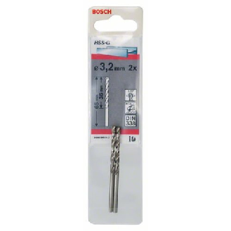 Metallbohrer HSS-G, DIN 338, 3,2 x 36 x 65 mm, 2er-Pack-Beschreibung lesen