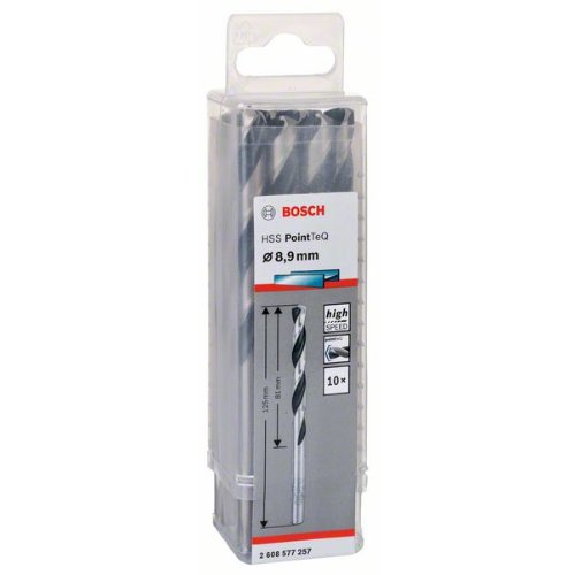 Metallspiralbohrer HSS PointTeQ, DIN 338, 8,9 mm, 10er-Pack-Beschreibung lesen