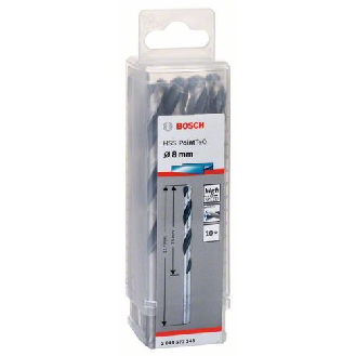 Metallspiralbohrer HSS PointTeQ, DIN 338, 8,0 mm, 10er-Pack-Beschreibung lesen