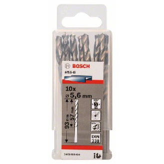 Metallbohrer HSS-G, DIN 338, 5,6 x 57 x 93 mm, 10er-Pack-Beschreibung lesen