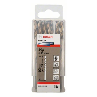 Metallbohrer HSS-Co, DIN 338, 6 x 57 x 93 mm, 10er-Pack-Beschreibung lesen