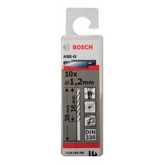 Metallbohrer HSS-G, DIN 338, 1,2 x 16 x 38 mm, 10er-Pack-Beschreibung lesen