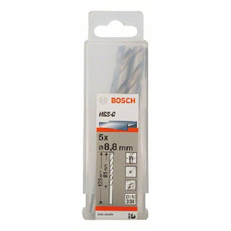 Metallbohrer HSS-G, DIN 338, 8,8 x 81 x 125 mm, 5er-Pack-Beschreibung lesen