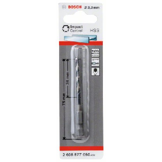 HSS Spiralbohrer Impact Control mit Sechskantschaft, 3,3 x 36 x 75 mm, 1er-Pack-Beschreibung lesen