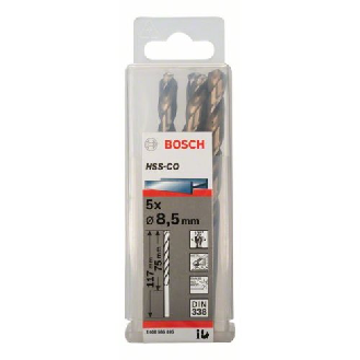 Metallbohrer HSS-Co, DIN 338, 8,5 x 75 x 117 mm, 5er-Pack-Beschreibung lesen