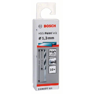 Metallspiralbohrer HSS PointTeQ, DIN 338, 1,3 mm, 10er-Pack-Beschreibung lesen