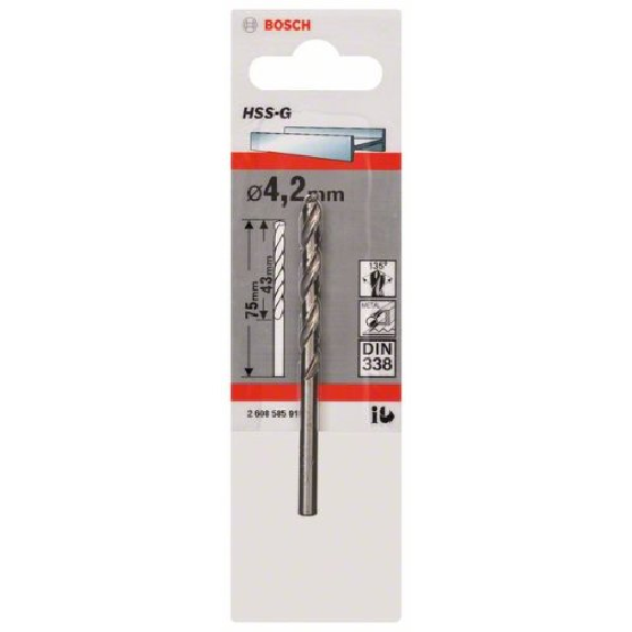 Metallbohrer HSS-G, DIN 338, 4,2 x 43 x 75 mm, 1er-Pack-Beschreibung lesen