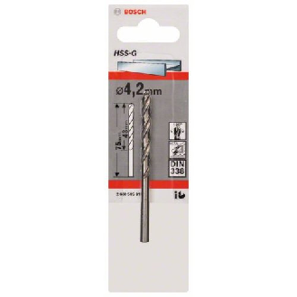 Metallbohrer HSS-G, DIN 338, 4,2 x 43 x 75 mm, 1er-Pack-Beschreibung lesen