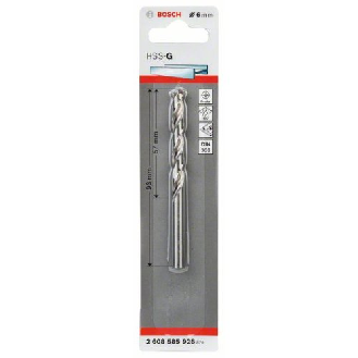 Metallbohrer HSS-G, DIN 338, 6 x 57 x 93 mm, 1er-Pack-Beschreibung lesen