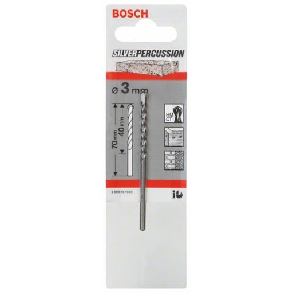 Betonbohrer CYL-3, 3 x 40 x 70 mm, d 2,8 mm, 1er-Pack-Beschreibung lesen