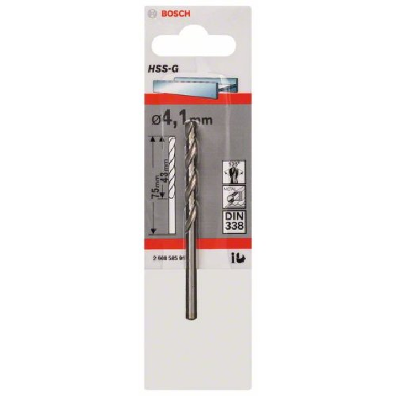 Metallbohrer HSS-G, DIN 338, 4,1 x 43 x 75 mm, 1er-Pack-Beschreibung lesen