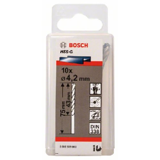 Metallbohrer HSS-G, DIN 338, 4,2 x 43 x 75 mm, 10er-Pack-Beschreibung lesen