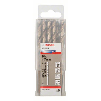 Metallbohrer HSS-Co, DIN 338, 7 x 69 x 109 mm, 10er-Pack-Beschreibung lesen