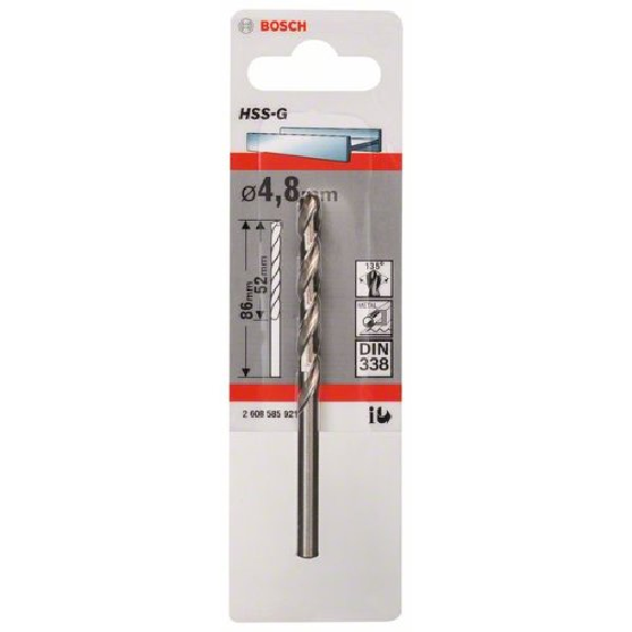 Metallbohrer HSS-G, DIN 338, 4,8 x 52 x 86 mm, 10er-Pack-Beschreibung lesen