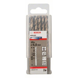 Metallbohrer HSS-Co, DIN 338, 6,5 x 63 x 101 mm, 10er-Pack-Beschreibung lesen