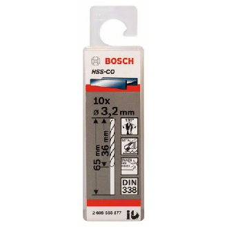 Metallbohrer HSS-Co, DIN 338, 3,2 x 36 x 65 mm, 10er-Pack-Beschreibung lesen