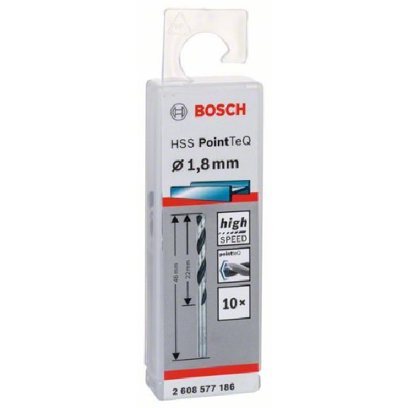 Metallspiralbohrer HSS PointTeQ, DIN 338, 1,8 mm, 10er-Pack-Beschreibung lesen