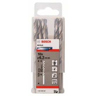 Metallbohrer HSS-G, DIN 338, 6,2 x 63 x 101 mm, 10er-Pack-Beschreibung lesen