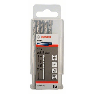 Metallbohrer HSS-G, DIN 338, 5,5 x 57 x 93 mm, 10er-Pack-Beschreibung lesen